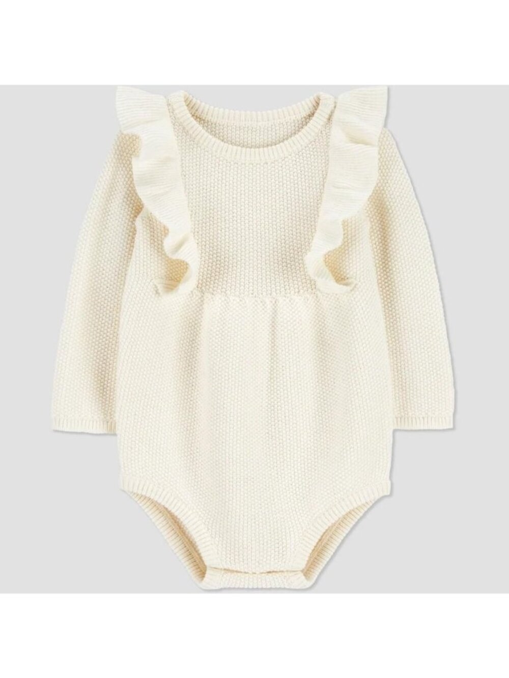 Carter's Just One You® Baby Girls' Ruffle Sweater Bubble Romper - Cream 6M